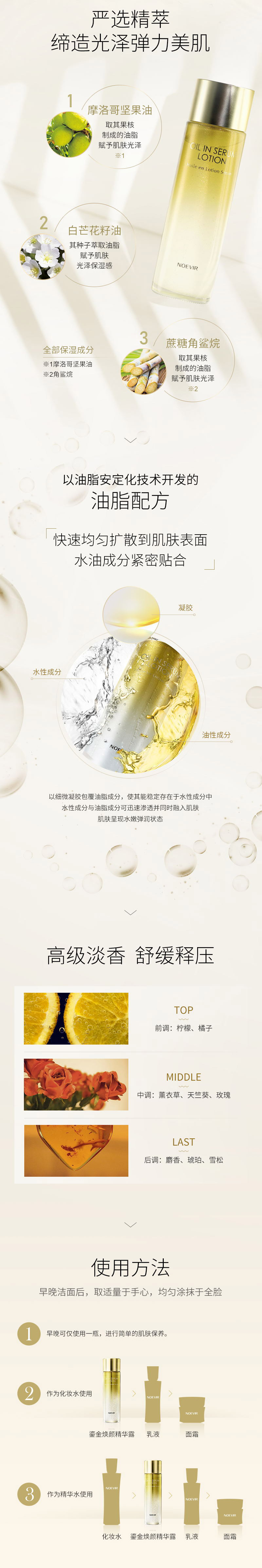 渗入肌底 肌肤宛焕能新生 NOEVIR 鎏金焕颜精华露